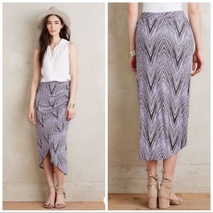 Anthropologie Maeve Purple Swirl High/Low Skirt